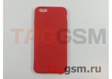 Задняя накладка для iPhone 6 / 6S (4.7") (силикон, ультратонкая, красная (Carbon)) FINITY
