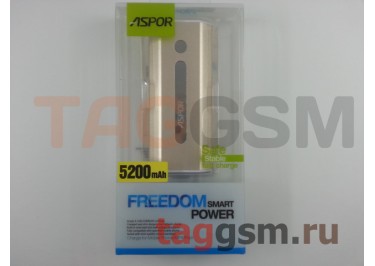 Портативное зарядное устройство (Power Bank) (Aspor A361) Емкость 5200mAh (золото)