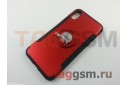 Задняя накладка для iPhone X / XS (красная) с кольцом 360°