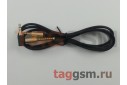 Аудио-кабель aux угловой пружинка черный, 1м HOCO UPA02