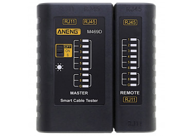 Тестер для проверки сетевых линий RJ-45, RJ-11 (LAN-тестер) ANENG M469D