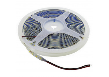 Лента светодиодная 12В SMD2835 8мм 120LED / м 9,6Вт / м IP65 влагозащищенная 3000K белый теплый, 5м