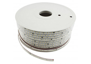 Лента светодиодная 220В SMD2835 10мм 120LED / м 9,6Вт / м IP68 влагозащищенная 3000K белый теплый, 1м