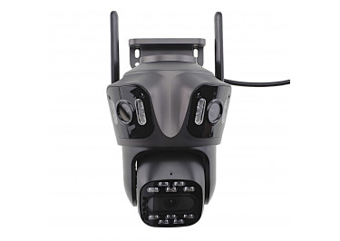 IP видеокамера P15-SP3 поворотная Wi-Fi / Ethernet, 3Мп+1Мп+1Мп (2304х1296), поддержка MicroSD / SDHC / SDXC-карта (128 ГБ), поворот по горизонтали 355° по вертикали 90°, с микрофоном, двусторонняя связь, iCsee, уличная