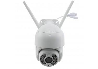 IP видеокамера Q8 поворотная Wi-Fi / Ethernet, 3Мп (2304х1296), поддержка MicroSD / SDHC / SDXC-карта (128 ГБ), поворот по горизонтали 355° по вертикали 90°, с микрофоном, двусторонняя связь, iCsee, уличная