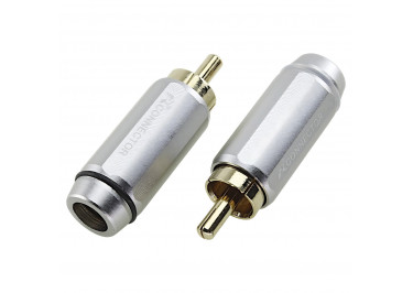 RC-N1012 / W Штекер RCA на кабель 2шт. (Серебро)