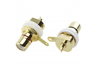 RC-N1034 / B Гнездо RCA на панель M10 (Черный / Красный), 2шт