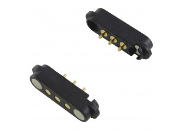 Разъем магнитный подпружиненный Pogopin 3 конт. шаг 2,54мм 12В 2А комплект MF