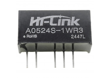 A0524S-1WR3 Модуль DC-DC преобразователь с гальванической развязкой Uвх=5В Uвых=±24В Pвых=1Вт