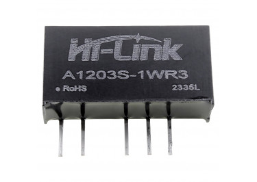 A1203S-1WR3 Модуль DC-DC преобразователь с гальванической развязкой Uвх=12В Uвых=±3В Pвых=1Вт