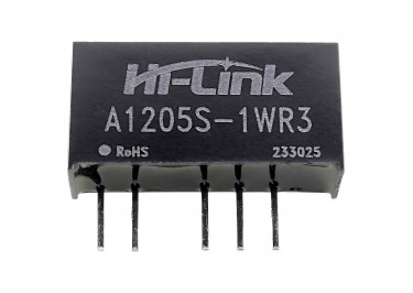 A1205S-1WR3 Модуль DC-DC преобразователь с гальванической развязкой Uвх=12В Uвых=±5В Pвых=1Вт