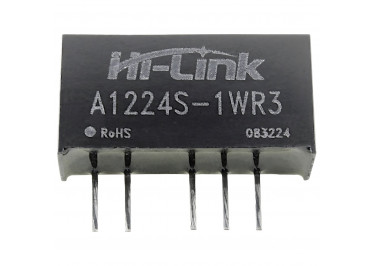 A1224S-1WR3 Модуль DC-DC преобразователь с гальванической развязкой Uвх=12В Uвых=±24В Pвых=1Вт