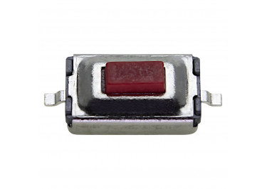 KAN0441-0252B Кнопка тактовая SMD 6,1х3,7мм h=2,5мм 2 конт. SPST-NO 12В 0,5А, красный