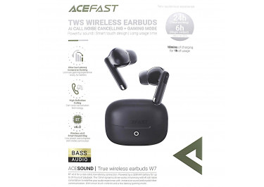 Беспроводные наушники (Bluetooth) (черный) ACEFAST (W7)