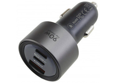 Блок питания (авто) на 3 порта (2USB-C+USB-A), 90W, SFC2.0 Fast Charger, (Gana) (черный), (CC-3110) Mcdodo