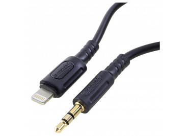 Аудио-кабель AUX 3.5mm - Lightning (черный) (1м) Borofone BL25A