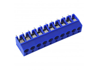 KF300V-5.0-10P-1B (Синий) Винтовой клеммник на плату 10 конт. шаг 5мм 250В 24А