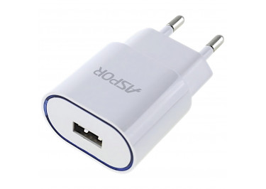 Сетевое зарядное устройство USB 1000mA 1 выход USB, (A818) ASPOR