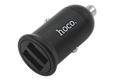 Блок питания (авто) на 2 порта USB 3100mA (черный) (Z30) HOCO