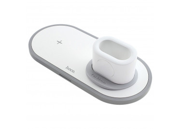 Беспроводное зарядное устройство для Apple Watch, Airpods и смартфонов (3 в 1) 2000mA (белый) (CW21) HOCO