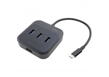 USB Type-C HUB 4 в 1 (Разъемы 4xUSB 3.0) (черный) (0,2 м) HOCO HB31