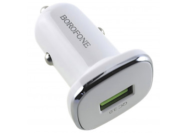 Блок питания (авто) (USB) 3000mA (QC3.0) 18W (белый) (BZ12A) Borofone