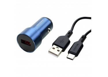 Блок питания (авто) (USB) 3000mA (QC3.0) 18W (черный) (BZ19A) Borofone