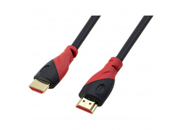 Кабель HDMI to HDMI ver.2.0 A-M / -A (4K UHD) 7.5m (черный с красной вставкой) TELECOM TCG220F