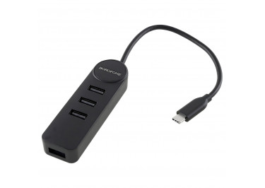USB Type-C HUB 4 в 1 (Разъемы 1xUSB 3.0; 3xUSB 2.0) длина 0,2м (черный) Borofone DH5
