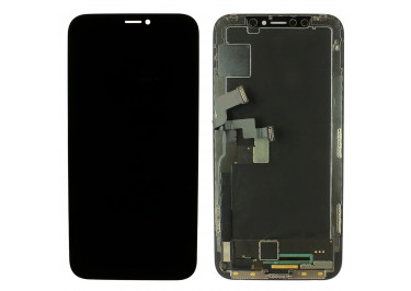 Дисплей для iPhone X + тачскрин + рамка (черный), оригинал (заменено стекло)