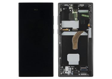 Дисплей для Samsung SM-S908 Galaxy S22 Ultra 5G + тачскрин + рамка (графит), ОРИГ100%