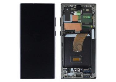 Дисплей для Samsung SM-S918 Galaxy S23 Ultra 5G + тачскрин + рамка (черный), ОРИГ100%