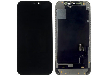 Дисплей для iPhone 12 mini + тачскрин + рамка (черный), оригинал (заменено стекло)
