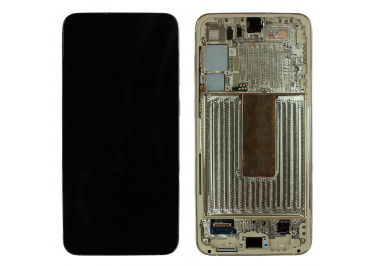 Дисплей для Samsung SM-S916 Galaxy S23 Plus 5G + тачскрин + рамка (бежевый / кремовый), ОРИГ100%