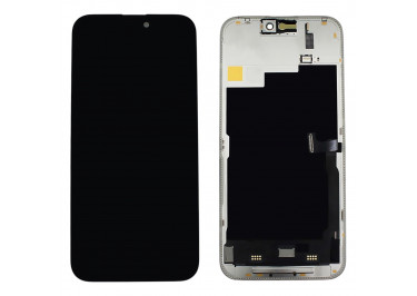 Дисплей для iPhone 15 Pro Max + тачскрин + рамка (черный), SOFT OLED RJ (шлейф IC)