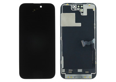 Дисплей для iPhone 14 Pro + тачскрин + рамка (черный), оригинал (заменено стекло)