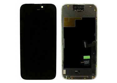 Дисплей для iPhone 15 Pro + тачскрин + рамка (черный), OLED ALG (шлейф IC)