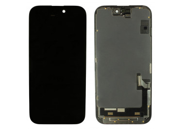 Дисплей для iPhone 15 + тачскрин + рамка (черный), оригинал (заменено стекло)