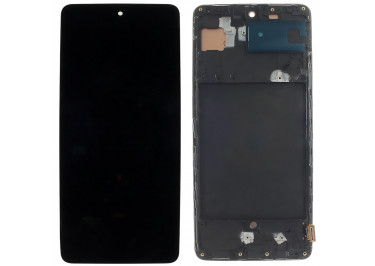 Дисплей для Samsung SM-A715 Galaxy A71 (2019) + тачскрин + рамка (черный), In-Cell