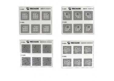 Набор трафаретов Mechanic COM80 (HiSil) для покрытия процессора защитным лаком (11шт) (910 HI6620 / 920 HI3630 / 955 HI3650 / 960 HI3660 / 970 HI3670 / 980 HI3680 / 990 HI3690 V100 / 990 HI3690 5G / 9000 HI36A0 / 9000S HI36A0 / 5000 HI9500V1)