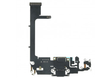 Шлейф для iPhone 11 Pro + разъем зарядки + микрофон (серый), оригинал (снятый)
