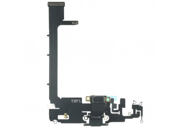 Шлейф для iPhone 11 Pro Max + разъем зарядки + микрофон (зеленый), оригинал (снятый)