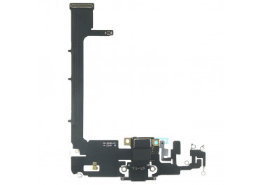 Шлейф для iPhone 11 Pro Max + разъем зарядки + микрофон (серый), оригинал (снятый)