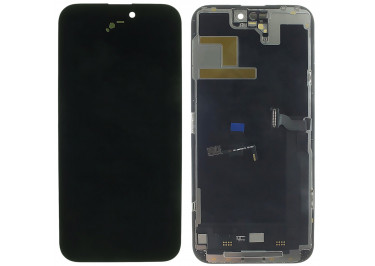 Дисплей для iPhone 14 Pro Max + тачскрин + рамка (черный), SOFT OLED JK (шлейф IC) 120Hz