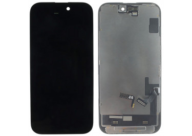 Дисплей для iPhone 15 + тачскрин + рамка (черный), OLED JK (шлейф IC)