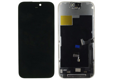 Дисплей для iPhone 15 Pro + тачскрин + рамка (черный), OLED JK (шлейф IC)