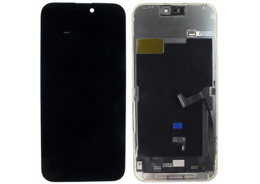Дисплей для iPhone 15 Pro Max + тачскрин + рамка (черный), SOFT OLED JK (шлейф IC) 120Hz