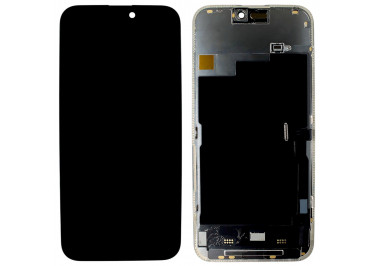 Дисплей для iPhone 15 Pro Max + тачскрин + рамка (черный), SOFT OLED JCID (Diagnosable Screen, без ошибки) 120Hz