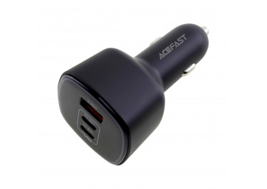 Блок питания (авто) на 3 порта (USB-A+USB-C+USB-C), 200W PD3.0 (быстрая зарядка) (в коробке) (черный) ACEFAST (B18)