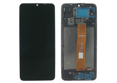 Дисплей для Samsung SM-A125 Galaxy A12 (2020) + тачскрин + рамка (черный), ориг